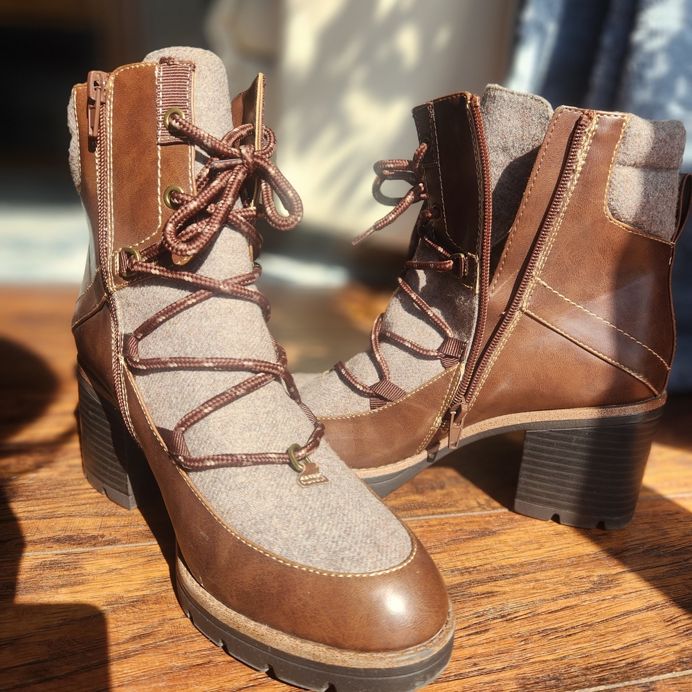 Naturalizer Brown and Tan Women's Ankle Boots - Picture 5 of 7